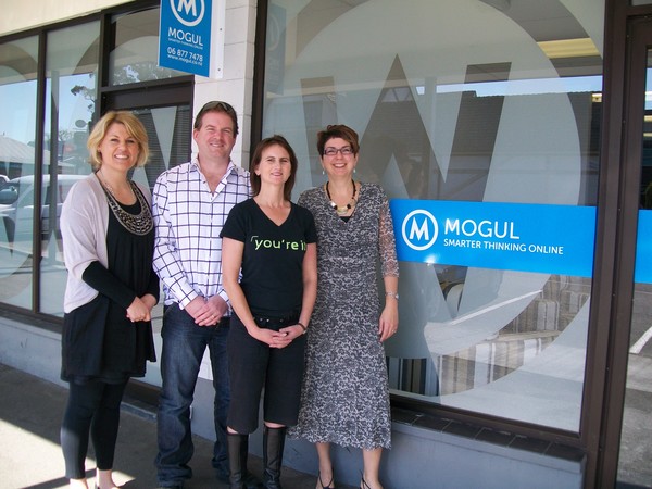 Mogul's Georgina and Matt Miller with EIT's e-Marketing Co-ordinator Leanne Webster and Marketing Director Brenda Chapman 